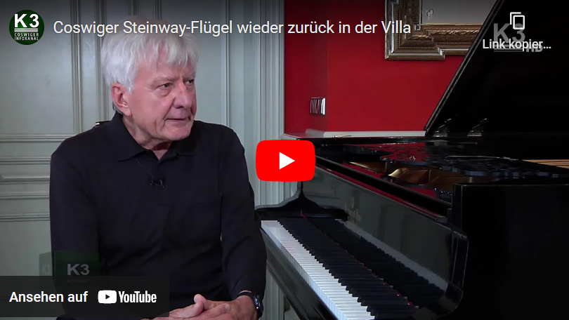 Video bei Youtube Coswiger Steinway-Flügel wieder zurück in der Villa Teresa